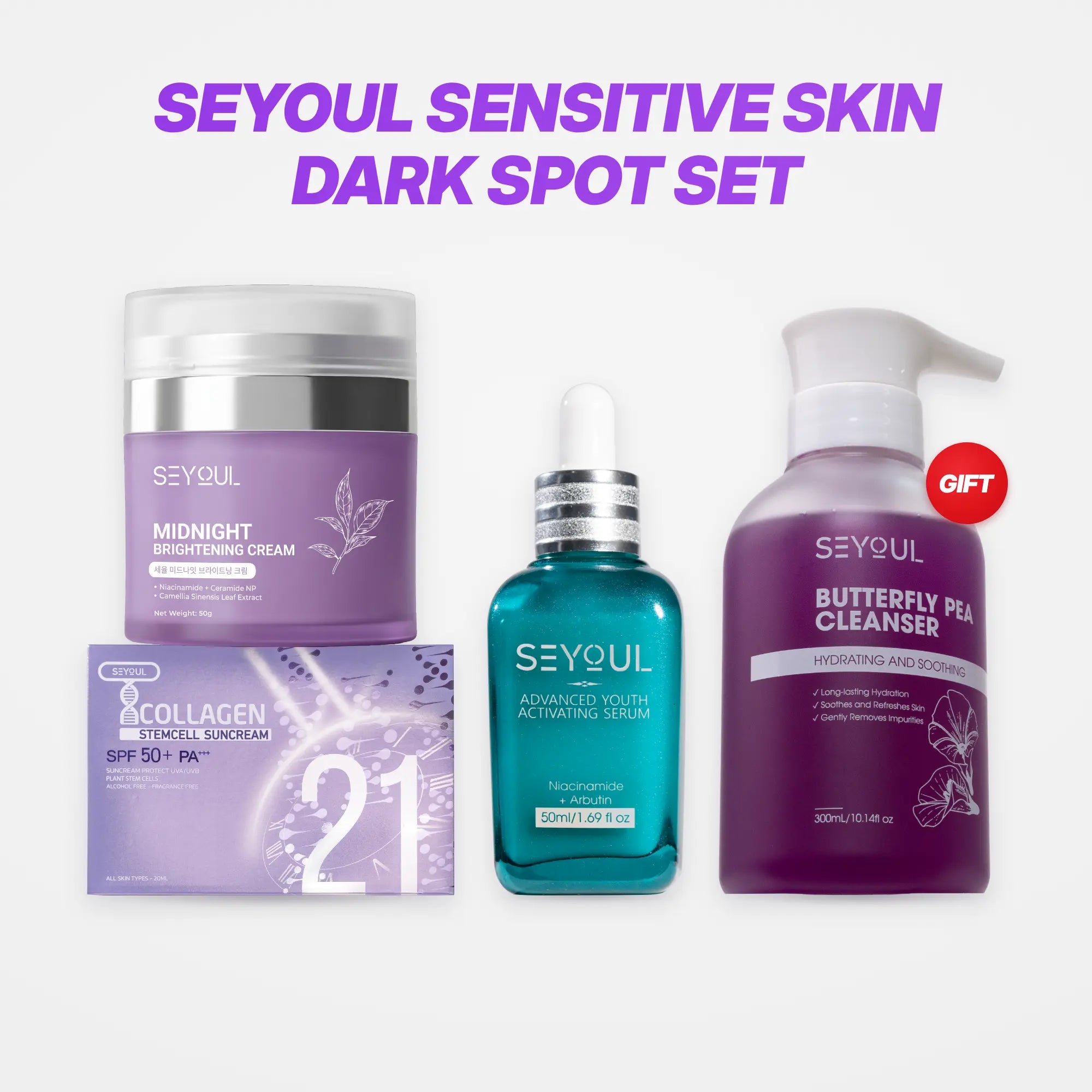 SEYOUL Sensitive Skin Dark Spot Set – Rutin Lembut Pudarkan Tompok Gelap untuk Kulit Sensitif