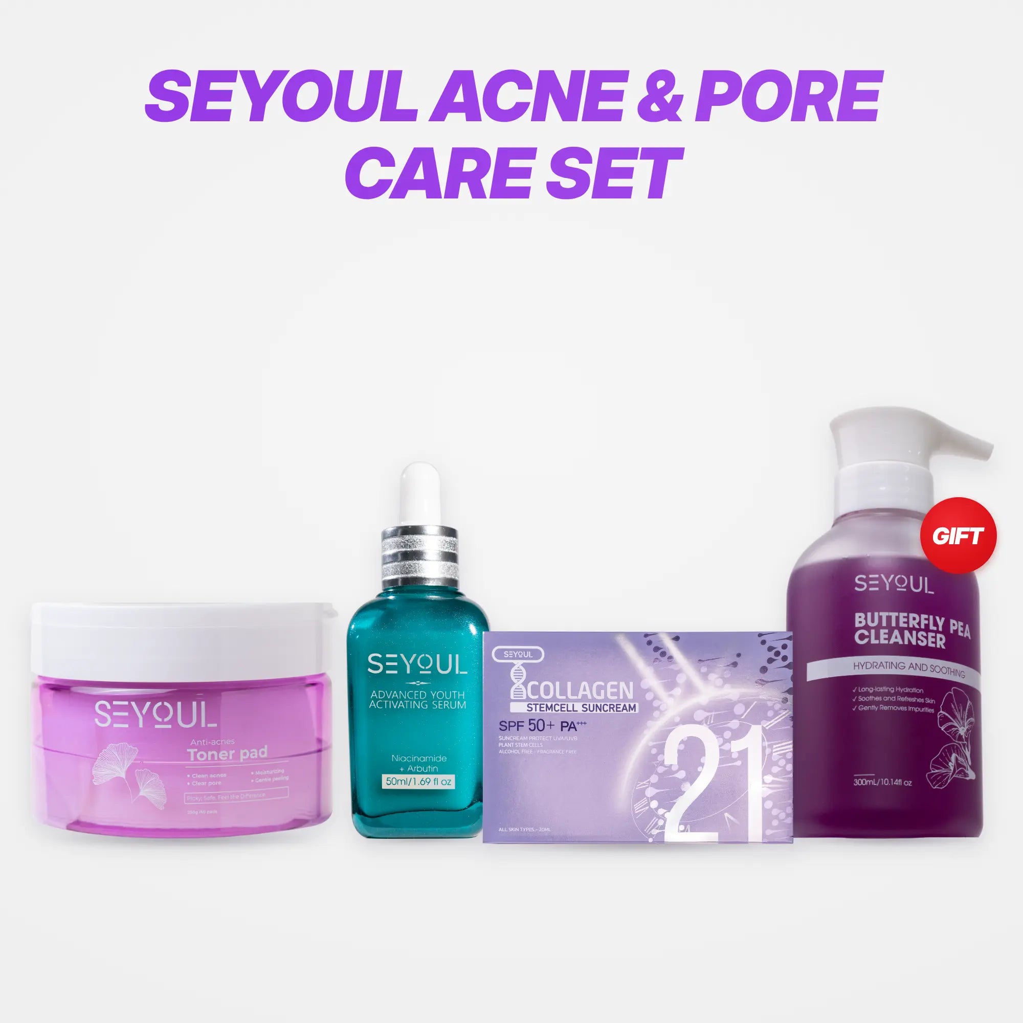 SEYOUL Acne & Pore Care Set – Rutin Bersihkan Liang Pori, Kawal Minyak & Pudarkan Kesan Jerawat