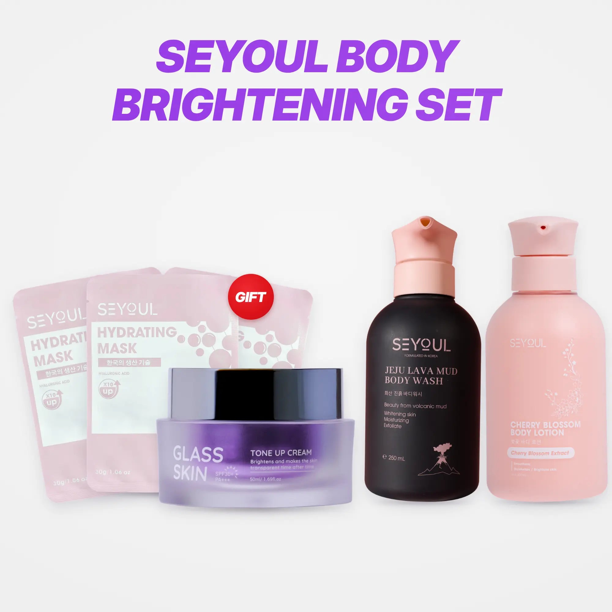 SEYOUL Body Brightening Set – Rutin Cerahkan & Lembapkan Kulit Badan | Siku & Lutut Gelap, Jerawat Belakang