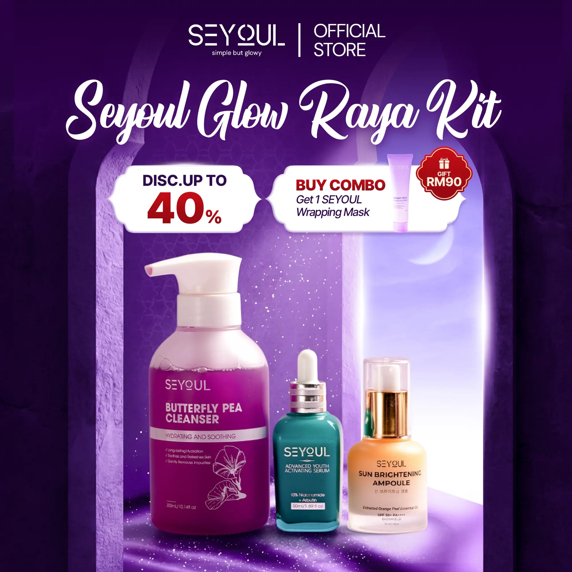 SEYOUL Glow Raya Kit [Hadiah Percuma Night Collagen Mask]