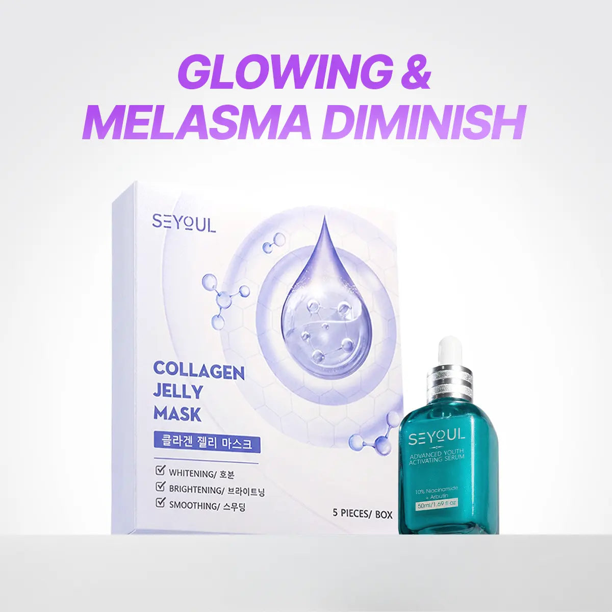 SEYOUL Combo Glowing & Melasma Diminish/Cleanser/Deep Cleansing/Moisturizing