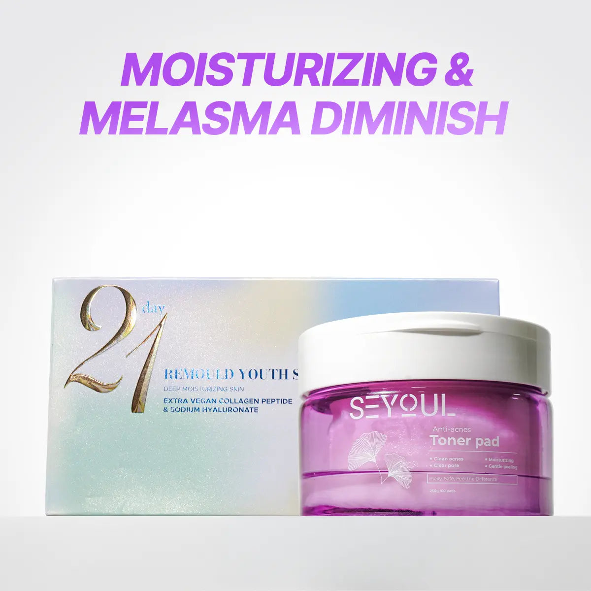 SEYOUL Combo Moisturizing & Melasma Diminish/Deep Cleansing/Brightening/Sunscreen Defense - Penghantaran Percuma