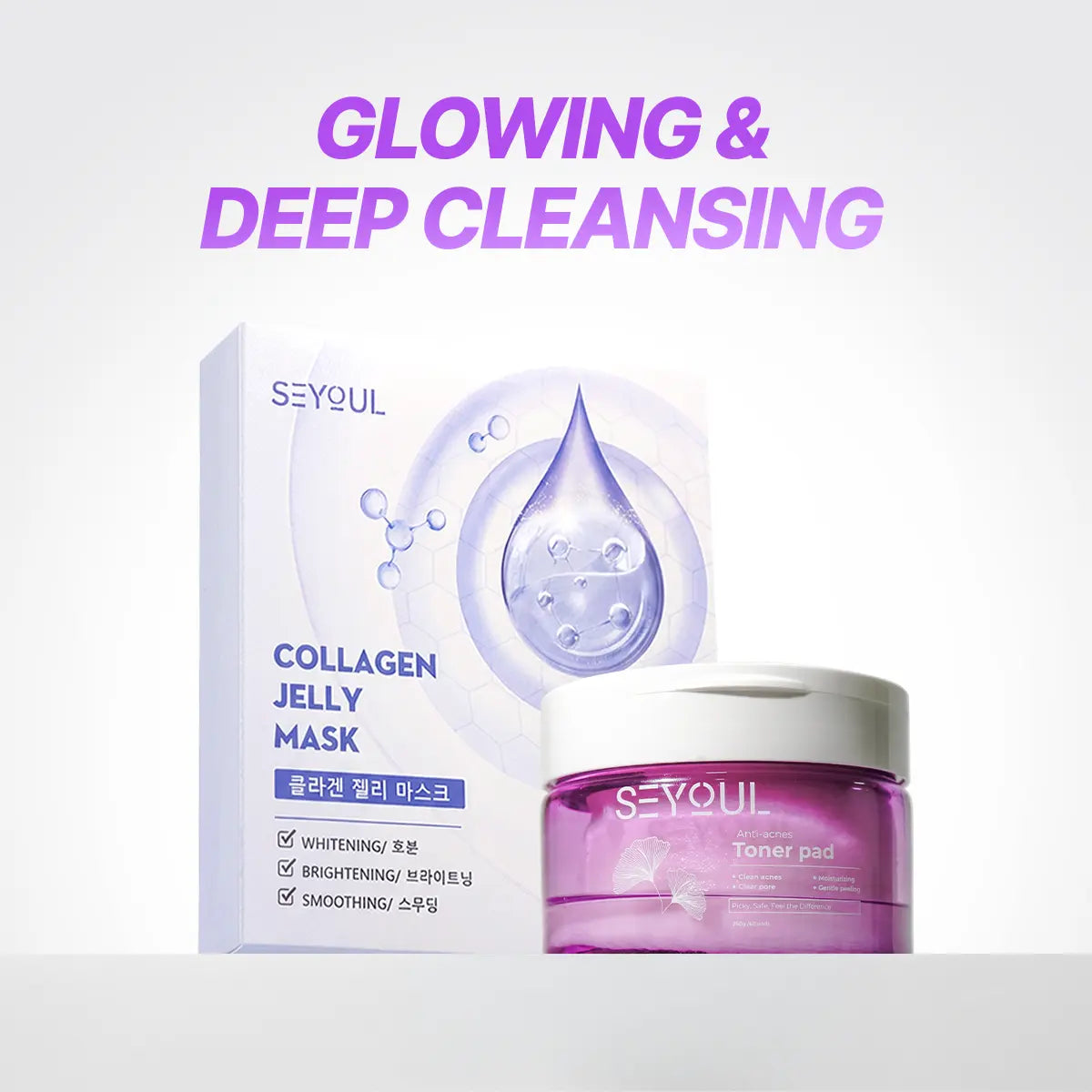SEYOUL Combo Glowing & Melasma Diminish/Cleanser/Deep Cleansing/Moisturizing