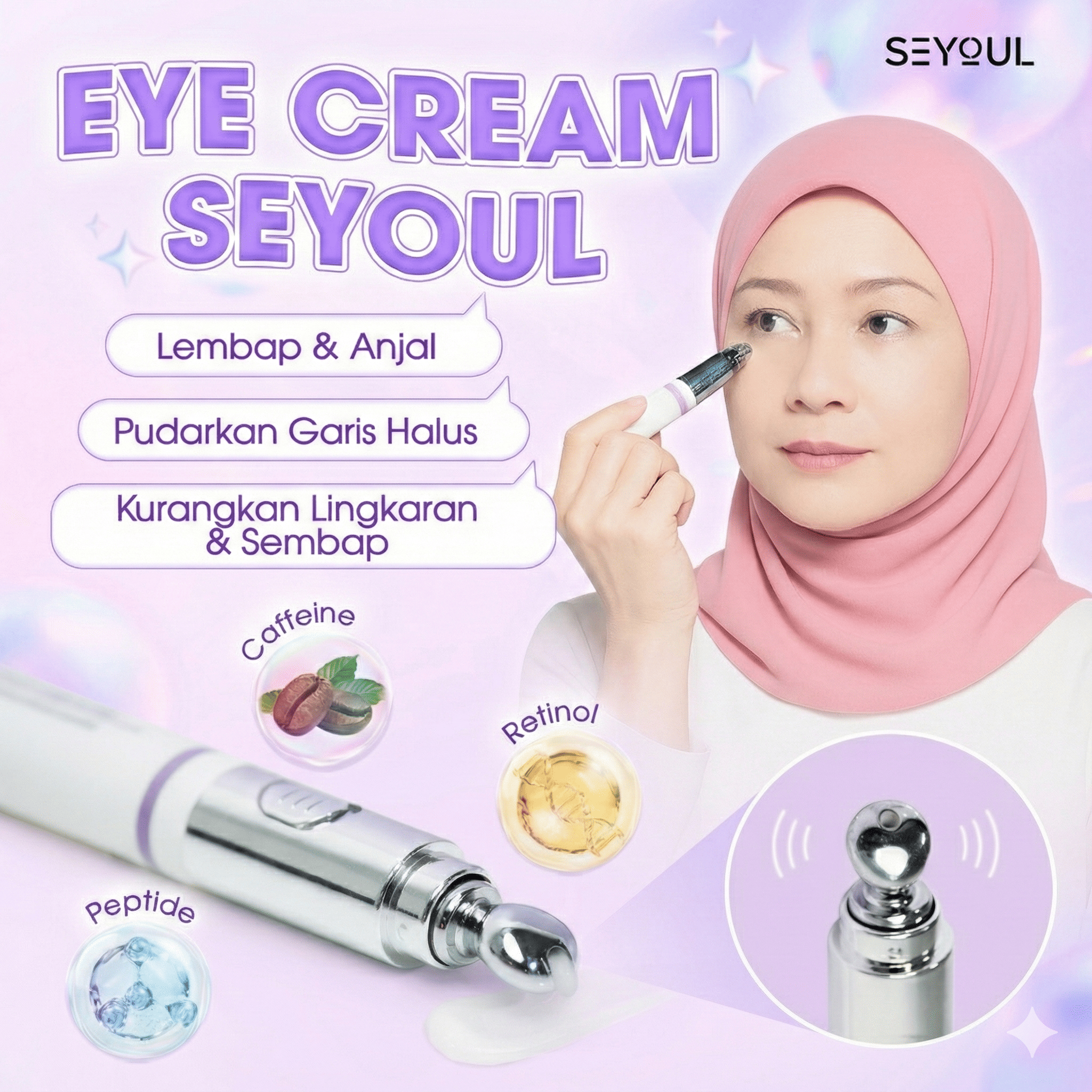 SEYOUL Eye Cream with Cold Ion Vibration Massage