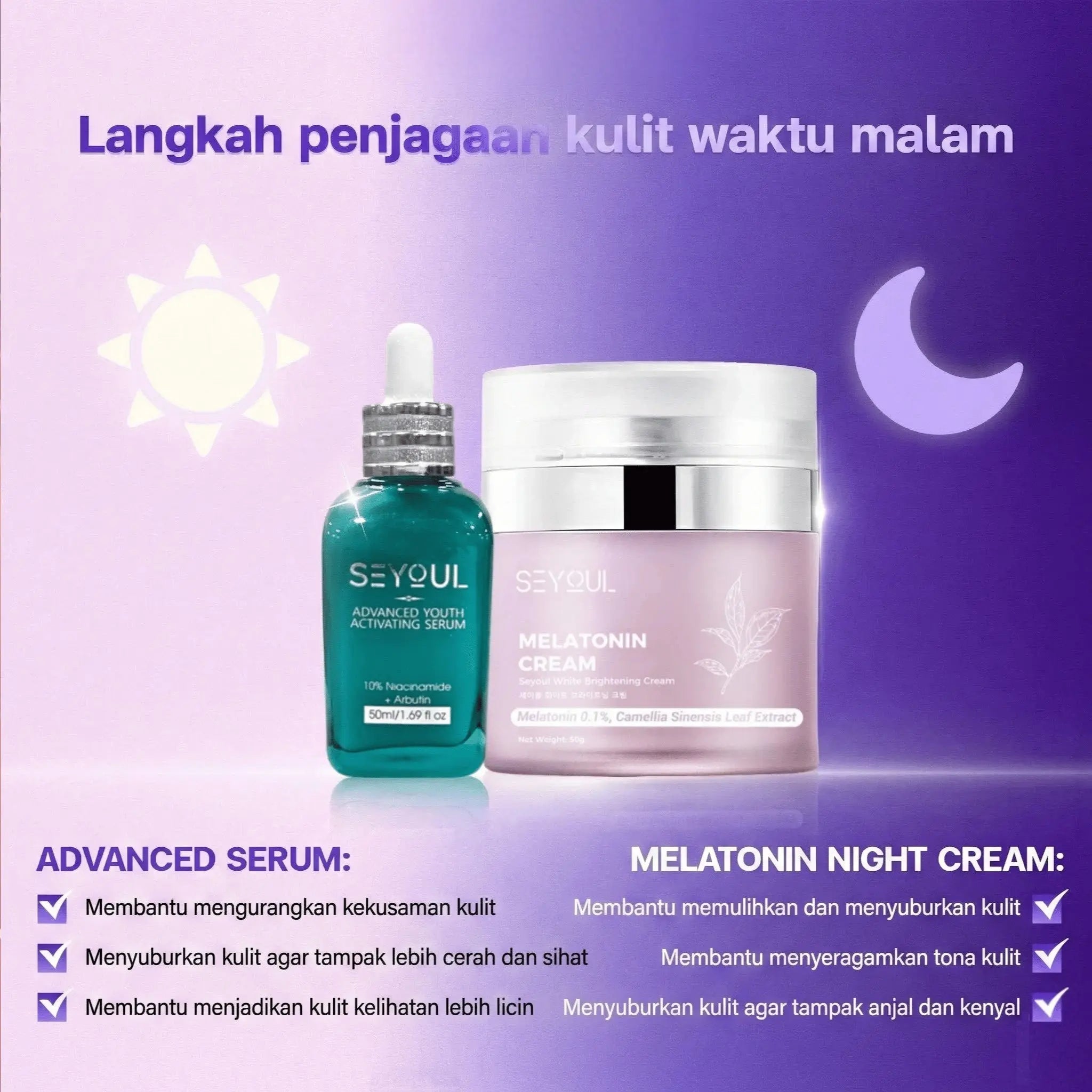 SEYOUL Advanced Serum + Melatonin Night Cream [FREE Gift RM80]