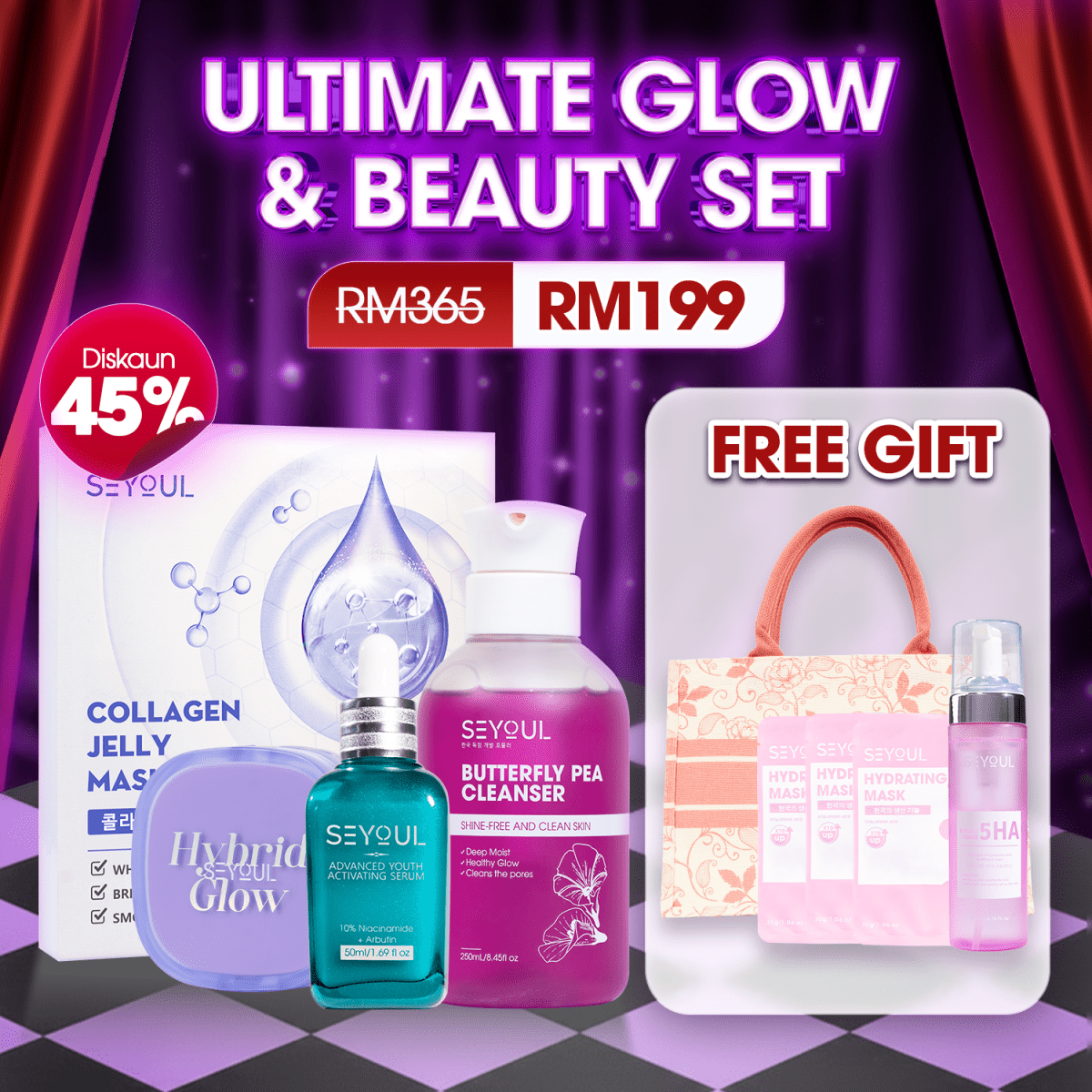 SEYOUL Black Friday - ULTIMATE GLOW & BEAUTY SET - Seyoul - Malaysia OfficialTMDT-1P(0370-0167-0517-0019-0582-0330)-3P(0372)