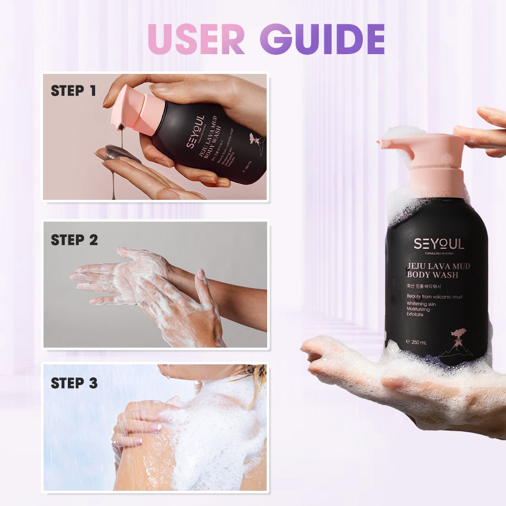 SEYOUL Cherry Blossom Body Lotion & Volcanic Clay Shower Gel Combo - Seyoul - Malaysia OfficialTMDT - 1P(0279)