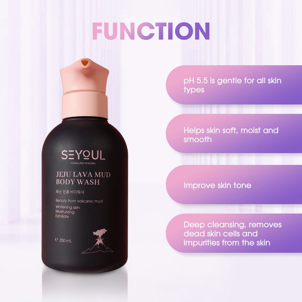 SEYOUL Cherry Blossom Body Lotion & Volcanic Clay Shower Gel Combo - Seyoul - Malaysia OfficialTMDT - 1P(0279)