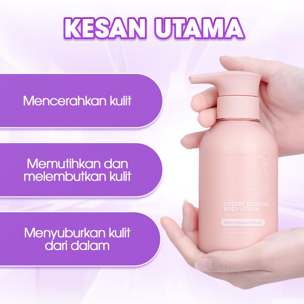 SEYOUL Cherry Blossom Body Lotion & Volcanic Clay Shower Gel Combo - Seyoul - Malaysia OfficialTMDT - 1P(0279)