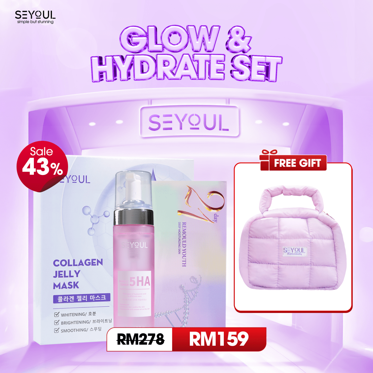 SEYOUL GLOW & HYDRATE SET - Seyoul - Malaysia OfficialTMDT-1P(0330)-1P(0034)-1P(0019)-1P(0508)
