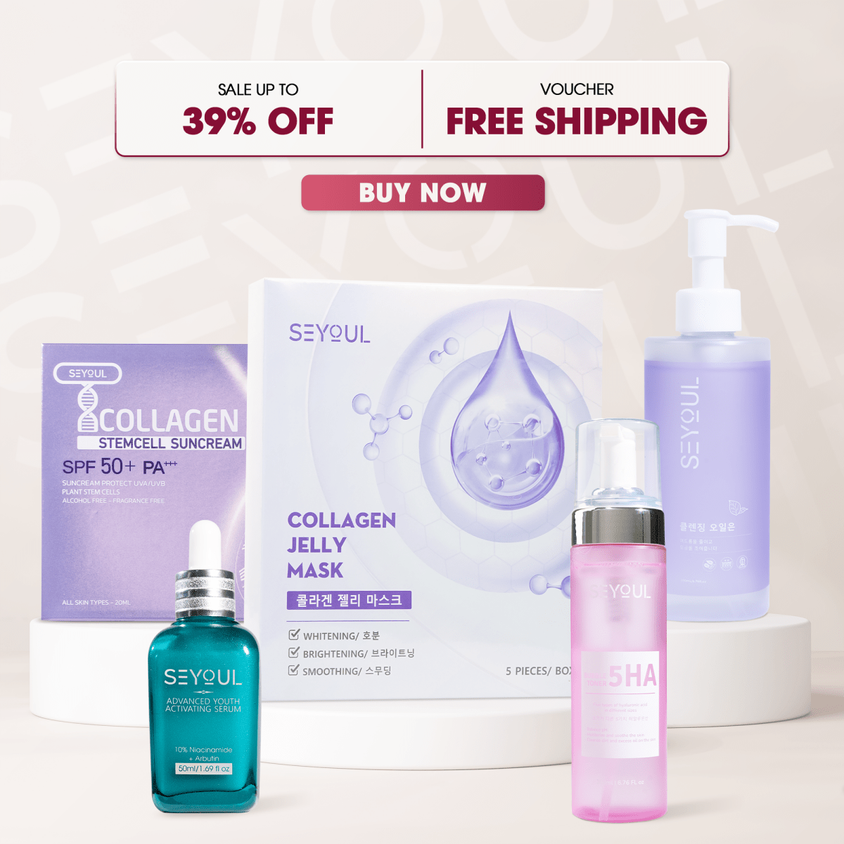 SEYOUL Glow Skin Routine Set - Seyoul - Malaysia OfficialTMDT - 1P(0167) - 1P(0019) - 1P(0330) - 1P(0004) - 1P(0362) - 1P(0027) - 1P(0508).